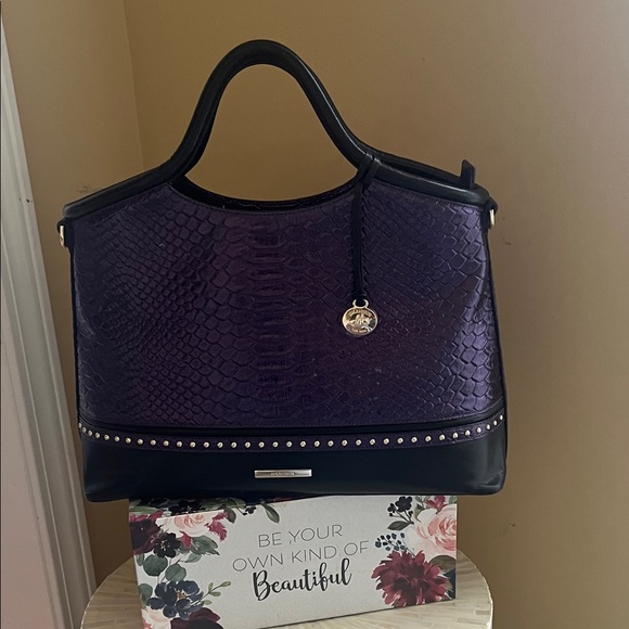 Brahmin Purple and Black Satchel - Picture 2 of 13